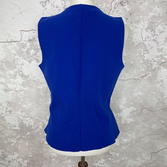 J. Crew Peplum Hem Knit Sleeveless Cobalt Blue Large Top NWT - Picture 4 of 6